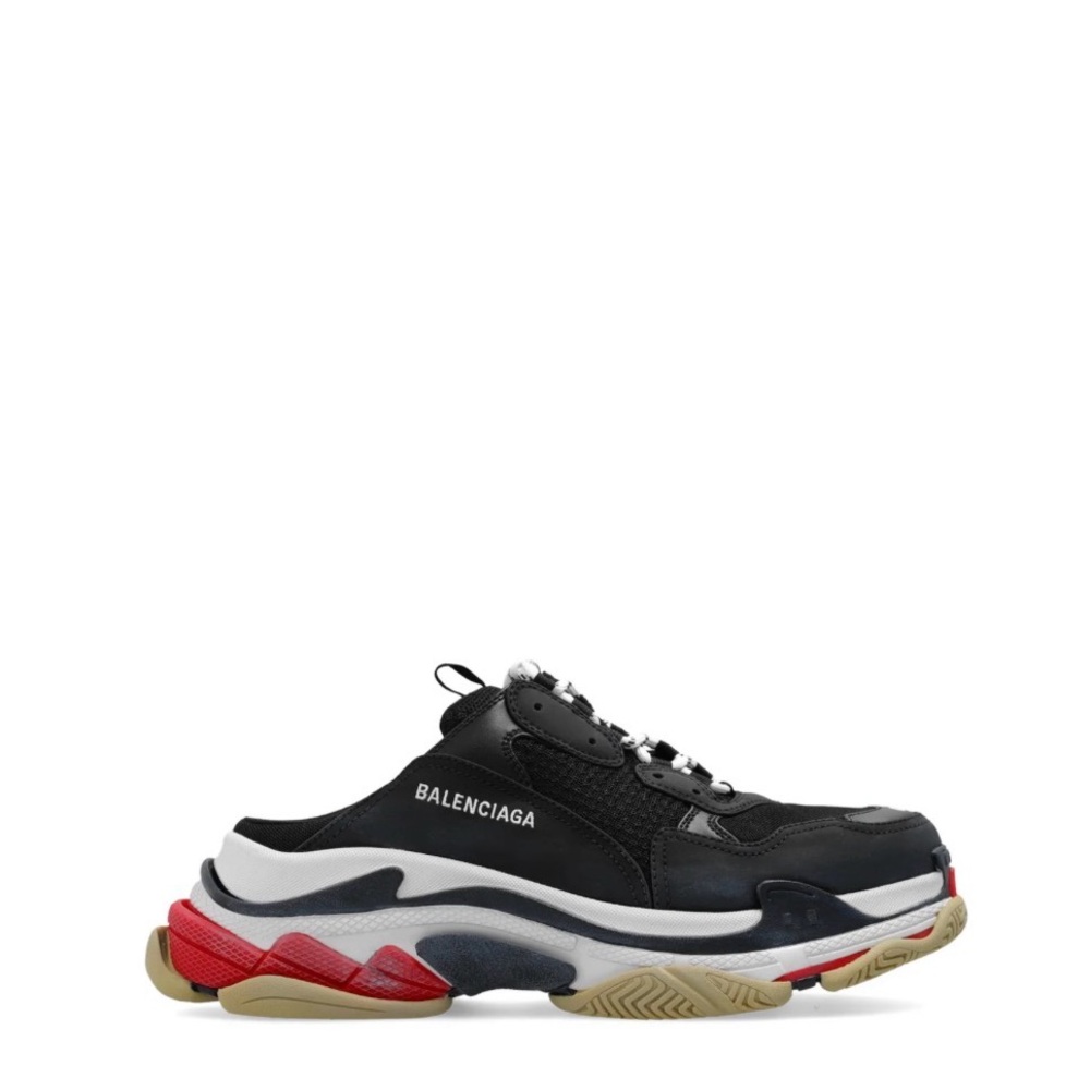 Balenciaga Men's Black and Red Sneakers - Picture 2 of 2